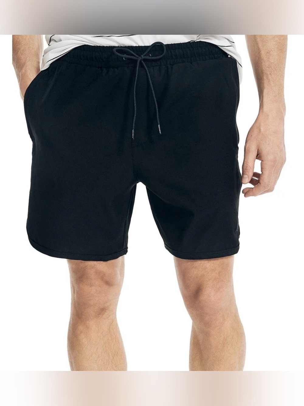 NWT Nautica Men's Black Athletic Quick Dry Drawstring Swim Shorts XXL